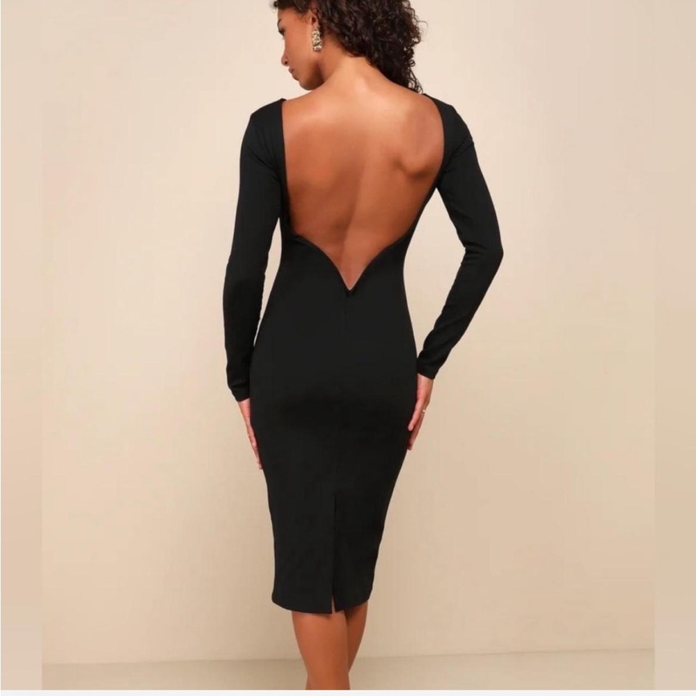 Lulu’s Elegant Black Backless Dress